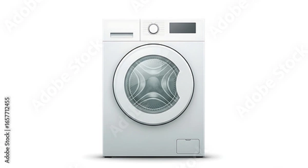 Fototapeta Realistic Detailed Washing Machine Appliance Laundry Isolated Object Illustration