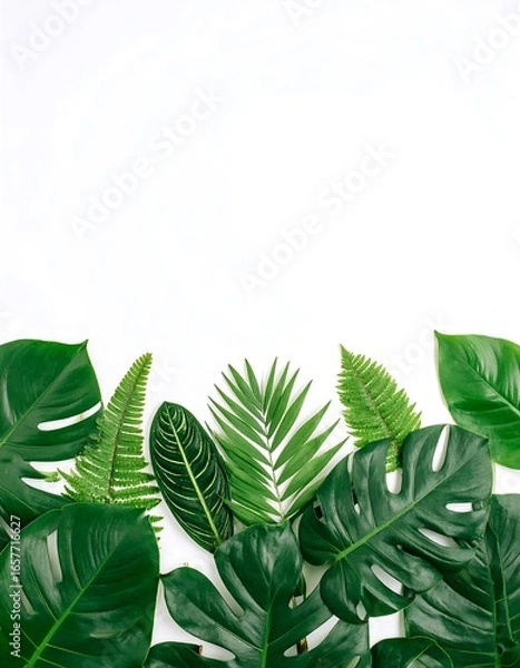 Obraz Tropical leaves border