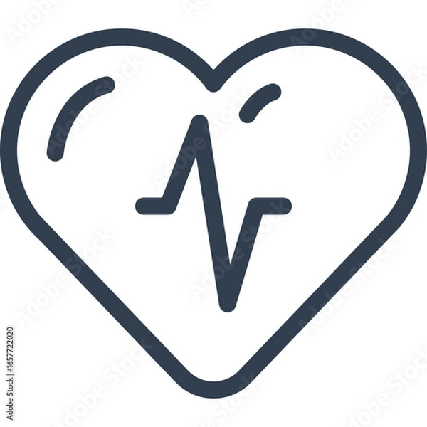 Fototapeta Healthcare heart beat pulse line vector medical icon