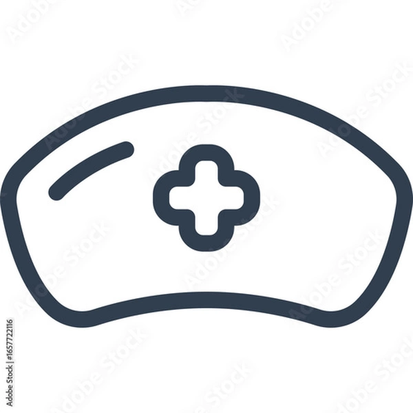 Fototapeta Modern nurse hat icon, essential worker support symbol design