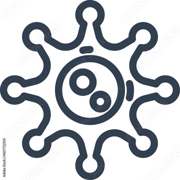 Fototapeta Simple virus icon for medical designs and healthcare visuals