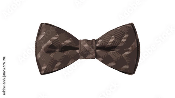 Obraz brown checkered bow tie isolated on transparent background
