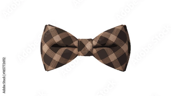 Obraz brown checkered bow tie isolated on transparent background