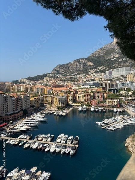 Fototapeta view of Monaco, aerial view of the sea Monaco