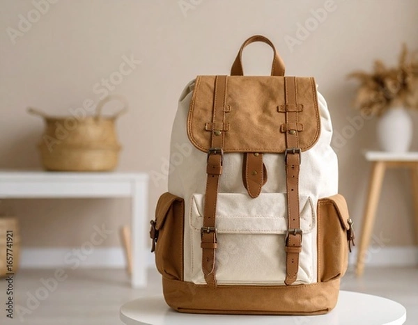 Fototapeta stylish simple backpack on a shop window
