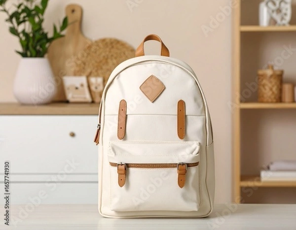 Fototapeta stylish simple backpack on a shop window