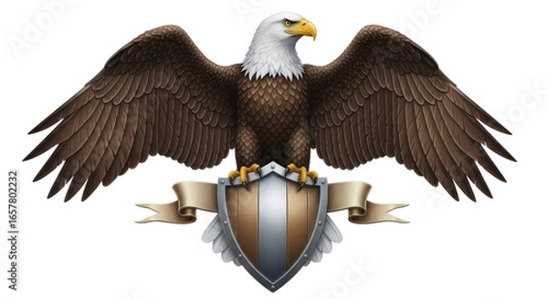 Fototapeta Isolated Eagle with Shield