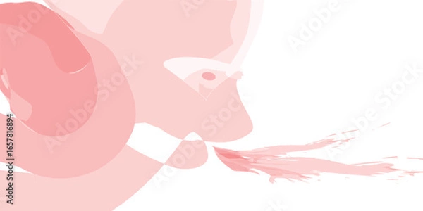 Fototapeta Abstract Red Silhouette With Fluid Brush Strokes And Splash Pattern Creating A Modern Artistic Texture Perfect For Creative Background, Expression, And Design.