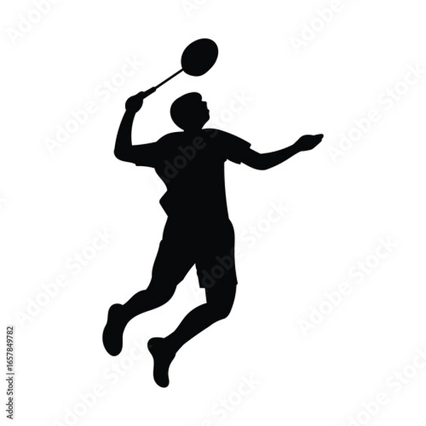 Obraz batminton silhouette