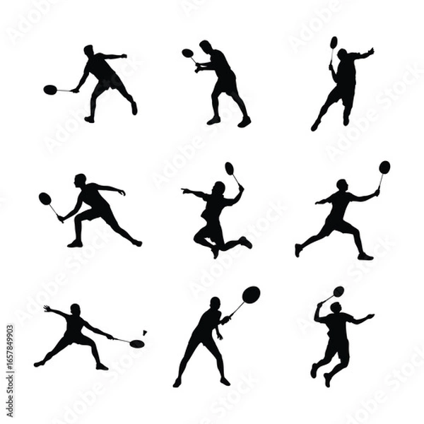 Obraz batminton silhouette