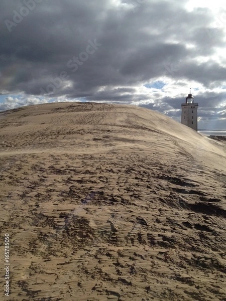 Obraz Historic lighthouse in the dunes in Denmark