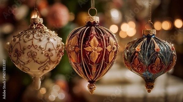 Obraz カラフルなクリスマスのオーナメント