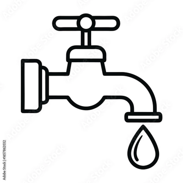 Fototapeta faucet with water drop