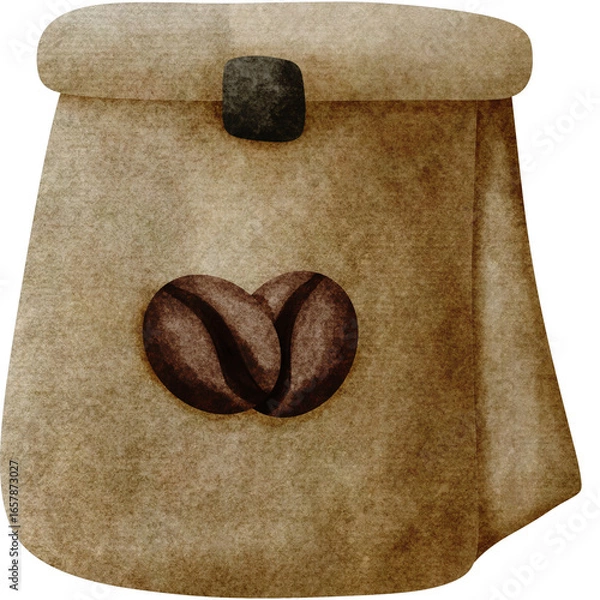 Obraz watercolor coffee set