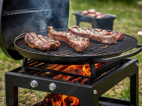 Fototapeta 快晴のバーベキュー日和