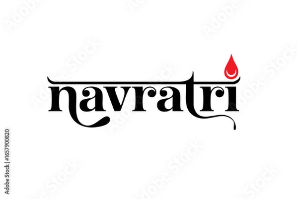 Fototapeta Creative Navratri Typography Logos and Calligraphy Designs