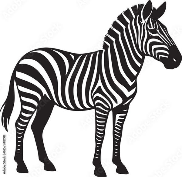 Fototapeta zebra silhouette vector on transparent background