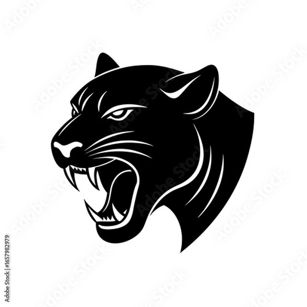 Obraz Black panther roaring art