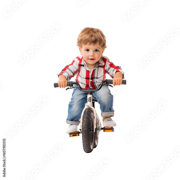 Obraz A young boy riding a bicycle