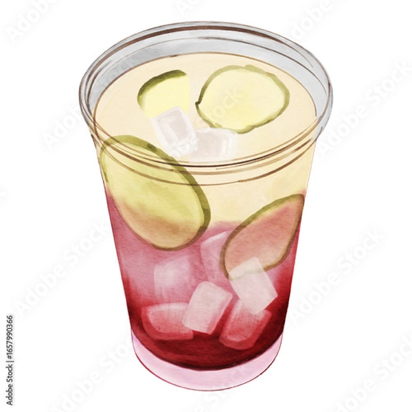 Fototapeta Red Lemon Fruit Ade Juice Vector Design Illustration