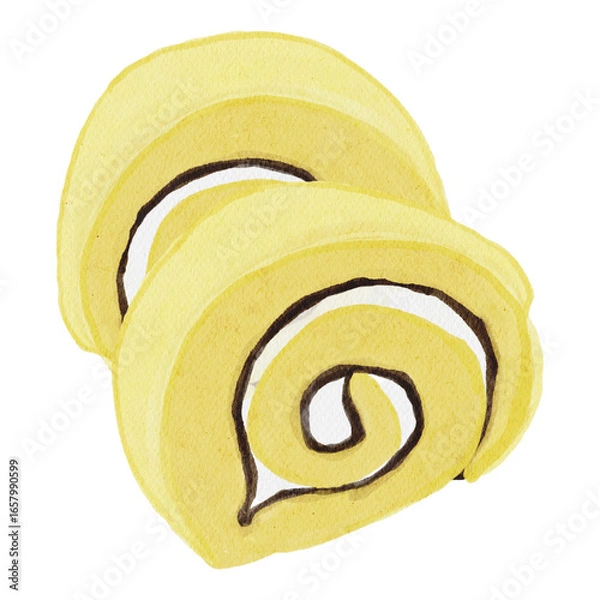 Obraz Roll cake room dessert design vector illustration