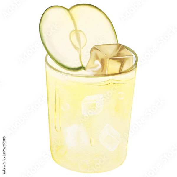 Obraz Apple Aid Beverage Dessert Vector Illustration Design