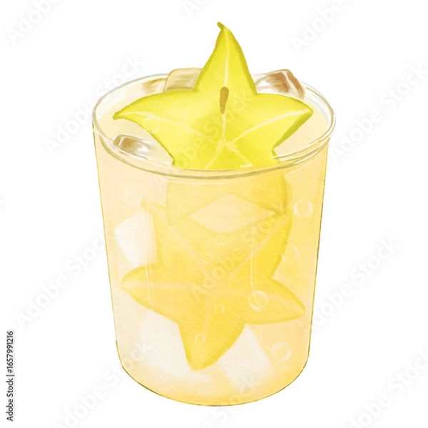 Obraz Starfruits Ade Beverage Dessert Vector Illustration