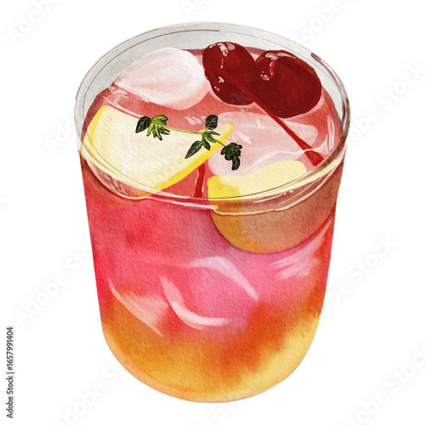Fototapeta Pink lemonade Dessert Vector Design