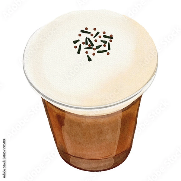Fototapeta Einspanner Coffee Cafe Latte Beverage Dessert Vector Design