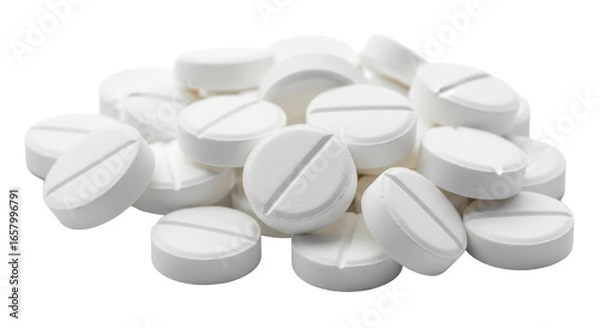 Fototapeta Isolated Pile of White Pills