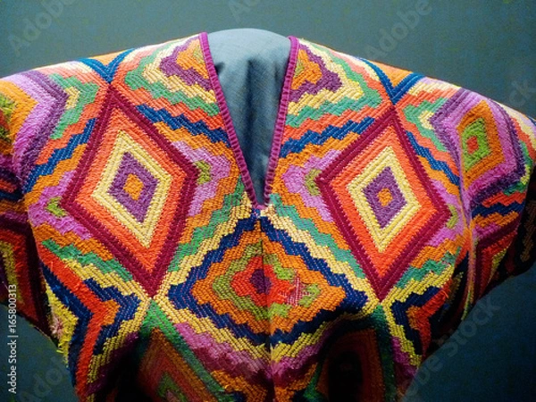 Obraz peruanisches Muster auf einem traditionellem Poncho