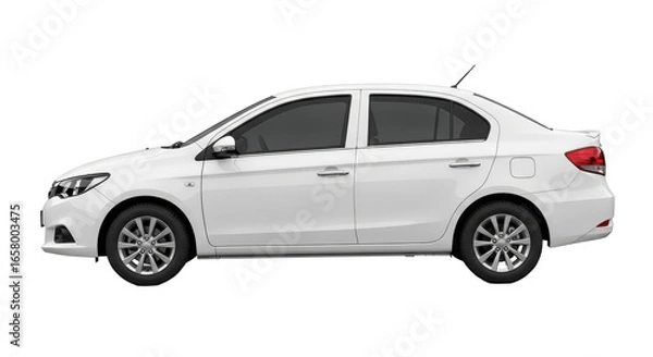 Obraz Isolated White sedan car