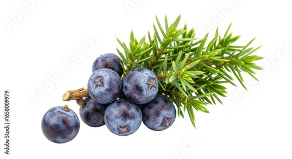 Obraz Isolated Juniper Berries on Branch