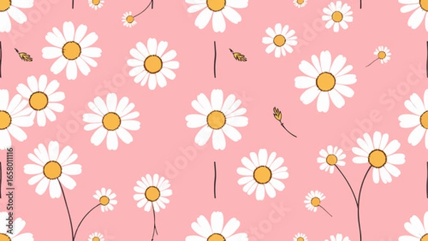 Fototapeta Seamless pattern with flowers, Seamless floral pattern