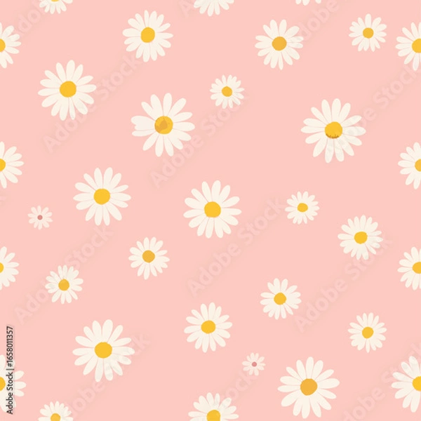 Fototapeta Seamless background with Pink flowers, seamless pattern with flowers