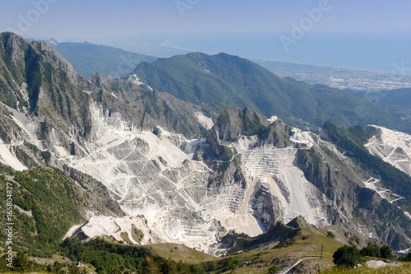 Obraz A view of marble quarry in carrara