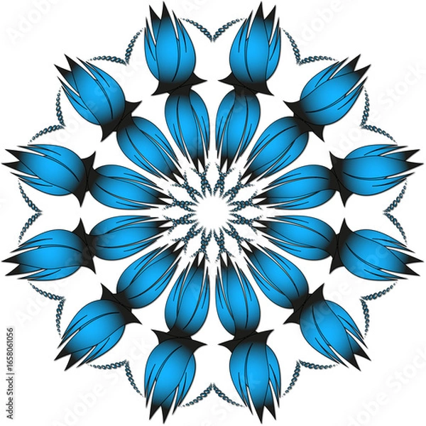 Fototapeta Evil eye beads follow each other's mandala patterns, blue evil eye beads