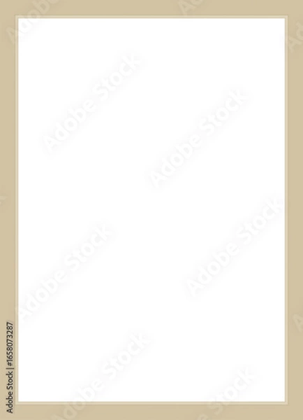 Fototapeta Neutral beige solid border surrounds a centered white blank space ready for content