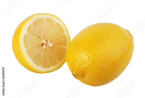 Fototapeta Section and single lemons.