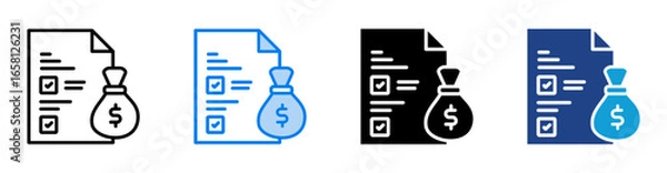 Obraz Cost icon set multiple style collection