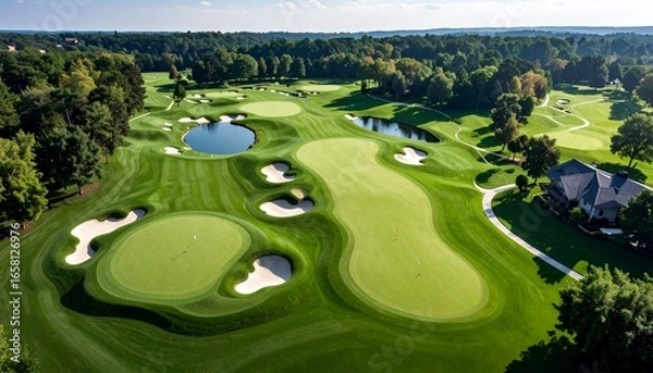 Obraz Golf Course Aerial Layout