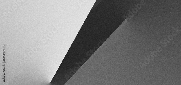 Fototapeta Black white grainy background, monochrome gray noisy texture dark grunge banner, header poster cover backdrop design	
