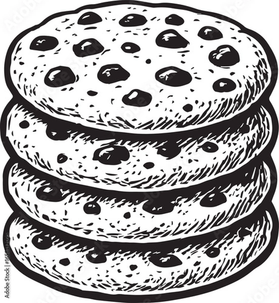 Fototapeta stack of cookies vector illustration