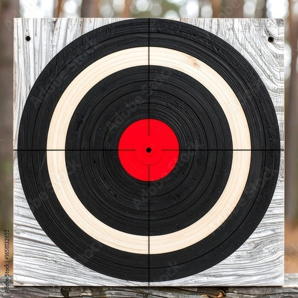 Fototapeta Wooden target with concentric circles