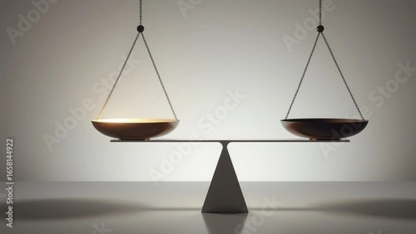 Obraz Justice Scales - Elegant Conceptual Balance Illustration for Legal, Financial, and Ethical Visuals
