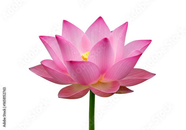 Obraz Beautiful pink lotus flower with delicate petals, isolated on transparent background, symbolizing purity and spiritual enlightenment