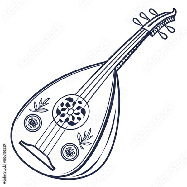 Obraz Classic Lute String Instrument Design