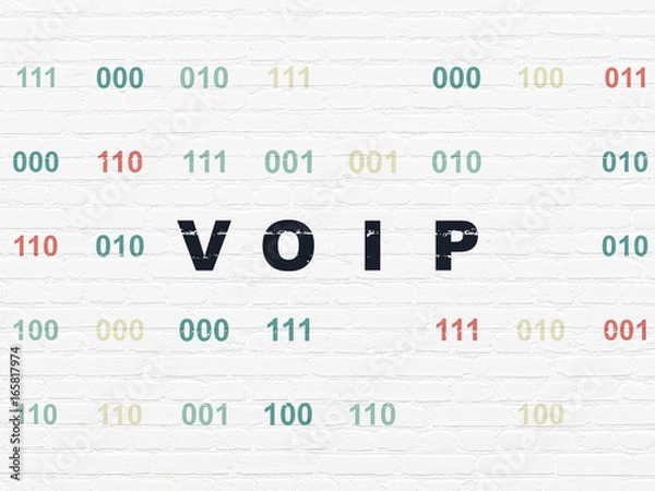 Fototapeta Web design concept: VOIP on wall background