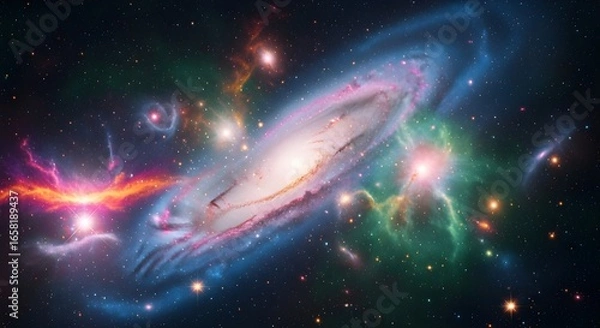 Fototapeta Galactic Clouds, Illuminated.