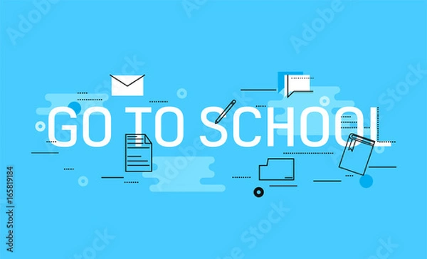 Fototapeta Go to school banner